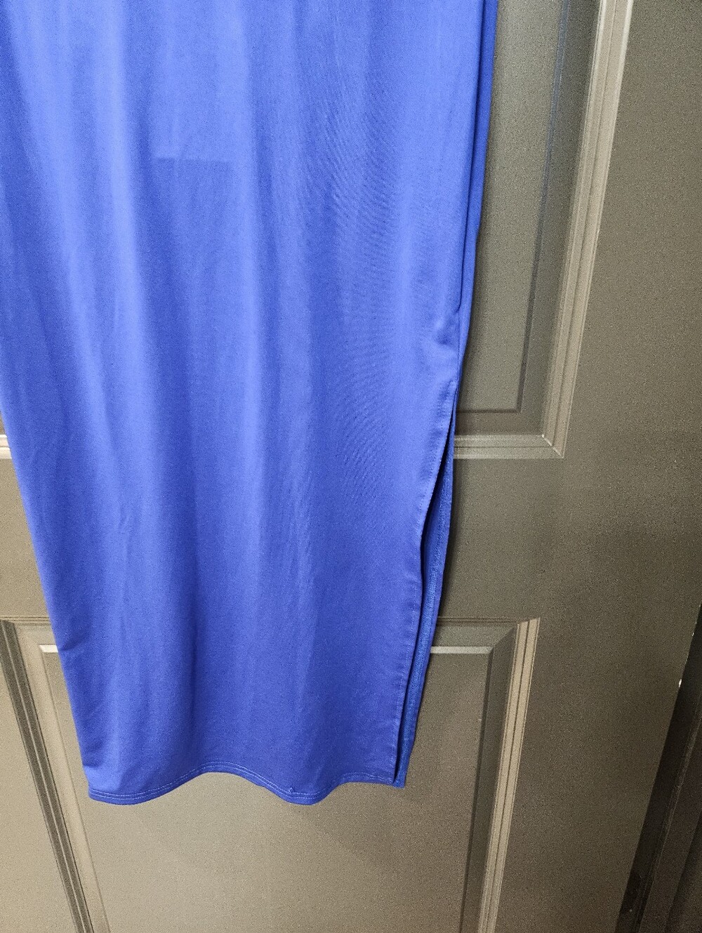 Lomg Blue Side Split Dress - Picture 4 of 4